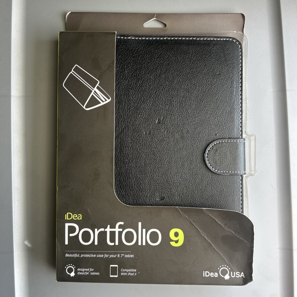 Portfolio 9 Leather Tablet Case - iPad II and Other 9.7" Tablets Black - NEW